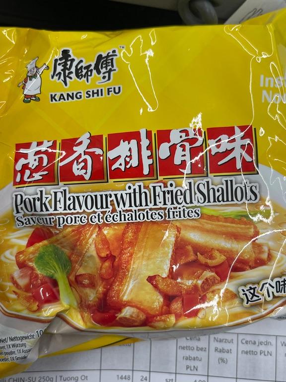 Mì ăn liền Kang Shi Fu vị sườn heo và hành phi