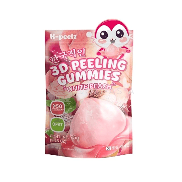 Kẹo dẻo bóc vỏ vị đào trắng K-PEELZ 75g