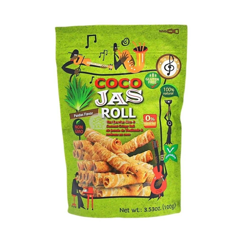 Bánh gạo cuộn vị lá dứa COCO JAS 100g