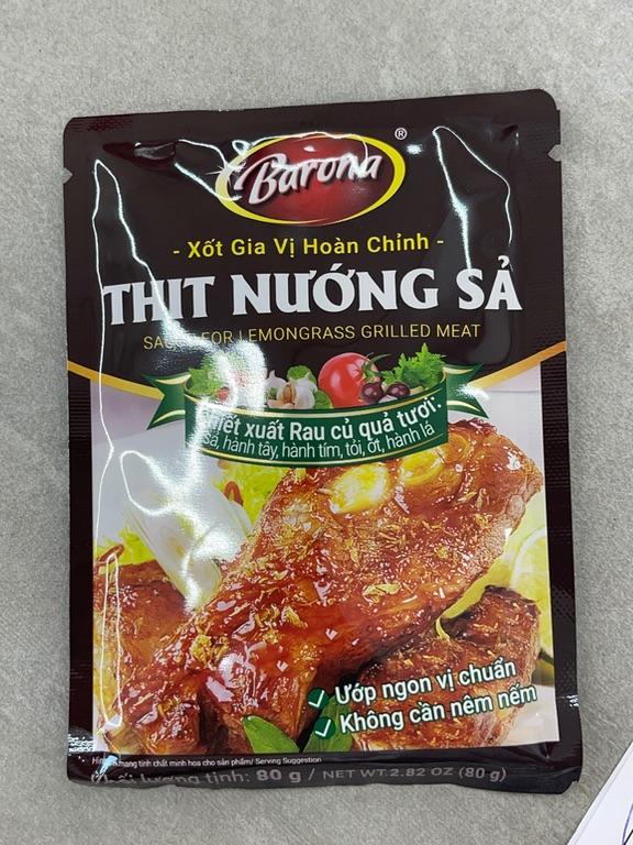 Xốt Gia Vị Hoàn Chỉnh Barona Thịt Nướng Sả 80g